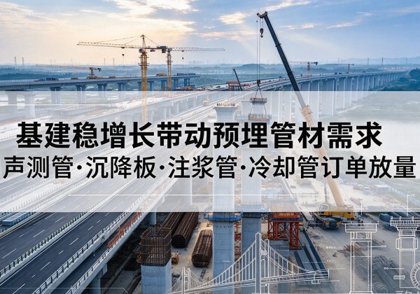个旧基建稳增长带动预埋监测管材需求，声测管、沉降板、注浆管订单持续放量